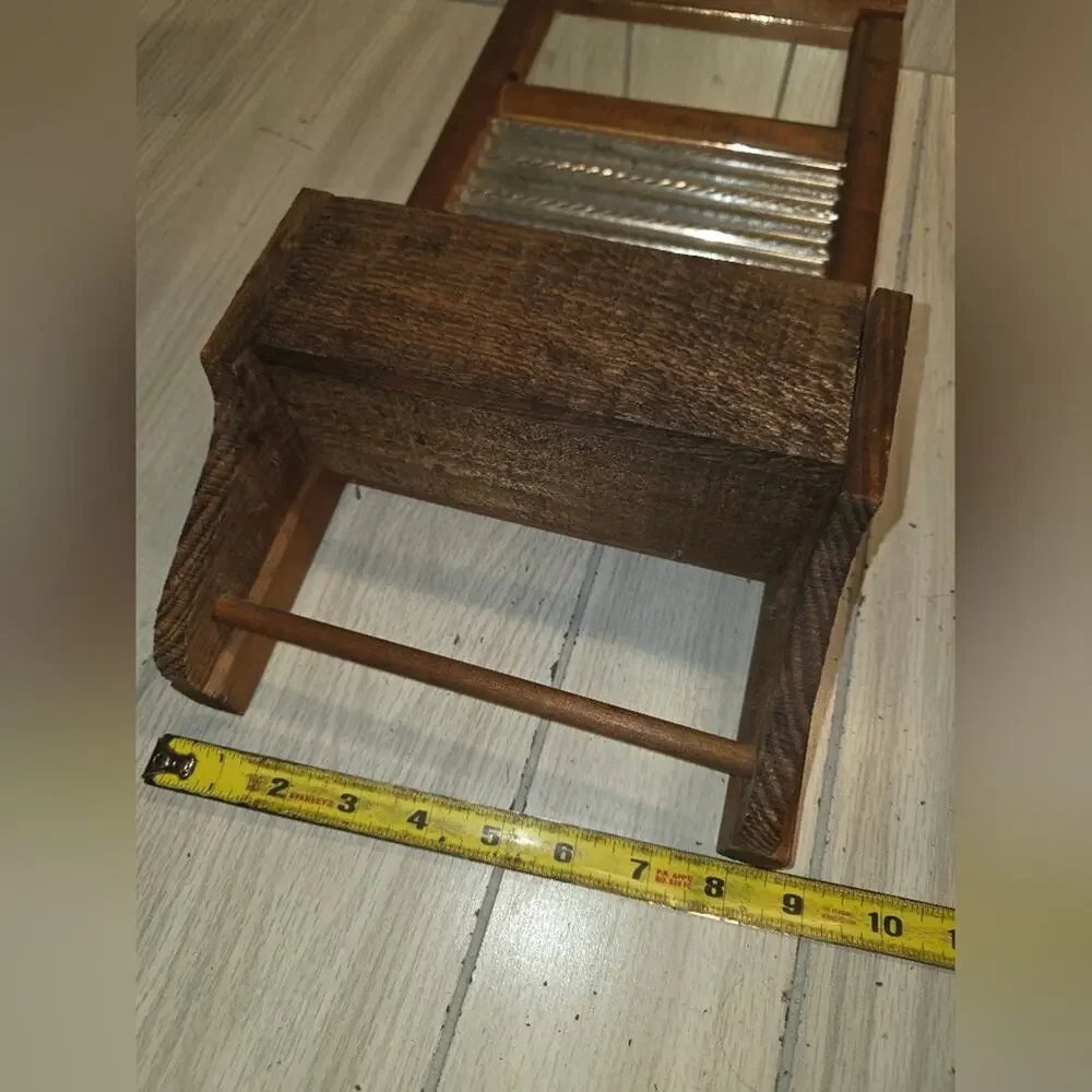 Vtg 70s Handmade Dubl Handi Washboard Shelf & Towel Holder Farmhouse Kithchen